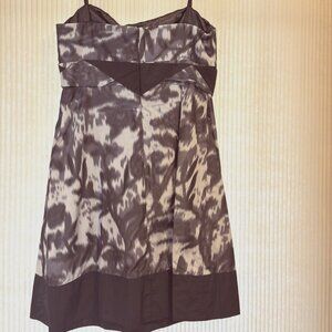BCBGMaxAzria, S8, Flare, Mini, Black/Gray, Strapless dress